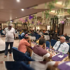 chess coach playing chess during tournament lucknow